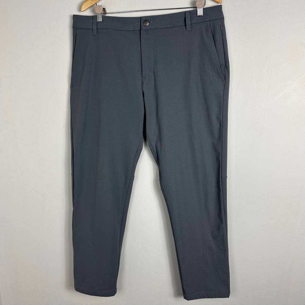 Lululemon Commisson Pant Grey Warpstreme Asphalt Grey Mens 36 x 27 Performance